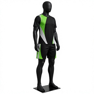 Ensemble de maillots de football personnalisés, impression numérique, uniforme de football en polyester, manches courtes, col rond, séchage rapide, taille élastique - Product Image 1