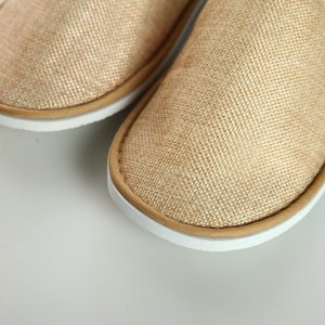Custom bedroom close toe linen <span class=keywords><strong>hotel</strong></span> slippers men bedroom slippers - Product Image 4