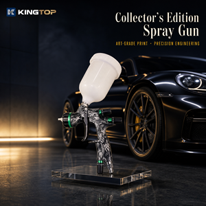 Pistola de Pulverización KINGTOP HVLP de Alimentación por Gravedad con Boquilla de Precisión de 1.3 mm y Contenedor de 600 ml, Controles Ajustables para Reacabado Automotriz - Product Image 6