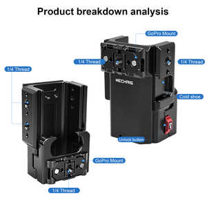 Mechrig Túi <span class=keywords><strong>3</strong></span> Nhôm Lồng Nhanh Chóng Phát Hành Đa-Gắn Khung Cho DJI Osmo Túi <span class=keywords><strong>3</strong></span> Với 1/4 "& <span class=keywords><strong>GoPro</strong></span> Gắn Kết - Product Image 2
