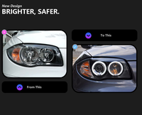 Conjunto de Faros Delanteros LED Angel Eye Modificados para BMW E87 2004-2011