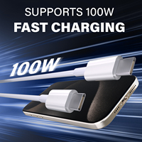 Câble USB-C de haute qualité en gros, noir et blanc, 1m, 1,8m, 2m, charge rapide PD 5A, Type-C 100W pour iPhone, MacBook, Android
