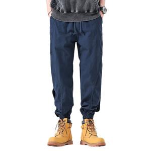 Vente chaude salopette attachée à la jambe hommes printemps pantalons Joker lâche taille élastique décontracté pantalon droit nouveau beau pantalon pour hommes - Product Image 5