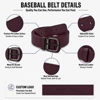 Ceinture de sport classique en cuir PU à boucle ardillon réglable, confortable et ajustable, pour hommes, idéale pour le baseball et le softball, personnalisable en usine avec faible MOQ
