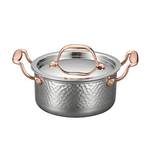 באיכות גבוהה נירוסטה 304 סיר חם קטן עם זכוכית מכסה יחיד-אנשים חם סיר mutil-שכבות פלדה - Product Image 4