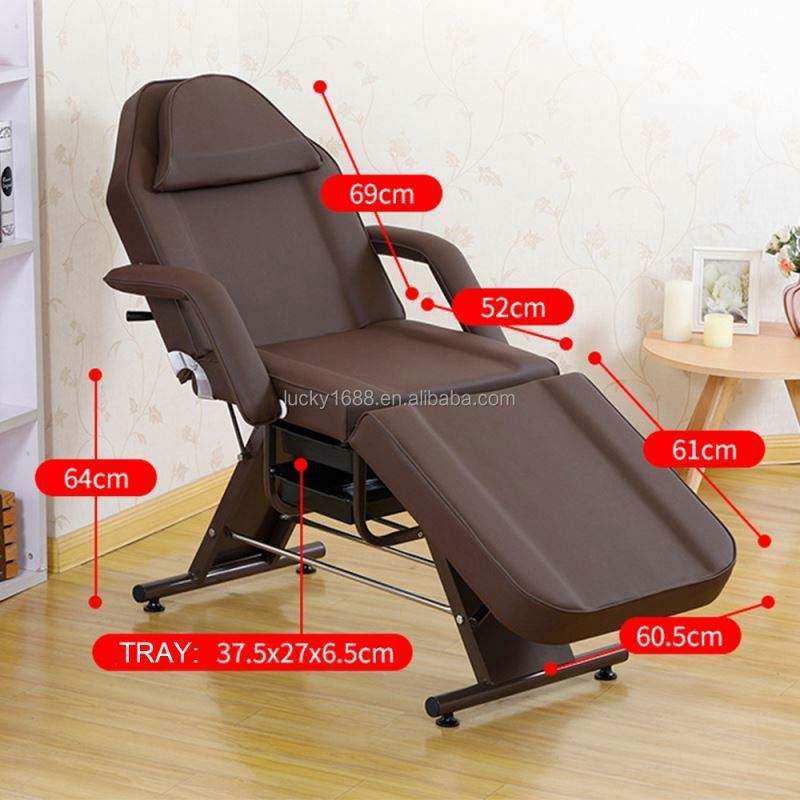 Foldable Black White Reclining Beauty Salon Chair Portable Eyelash ...