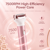 PRITECH Rasoir Électrique 4-en-1 pour Femme, Épilateur Facial, Tondeuse Maillot, Rasoir Sourcils Flexible, Indolore, Rechargeable USB