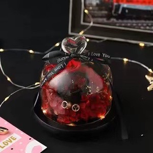 Caja de regalo de rosas con cubierta de cristal de flores frescas conservadas, regalo de cumpleaños de San Valentín para novia y amigos - Product Image 3