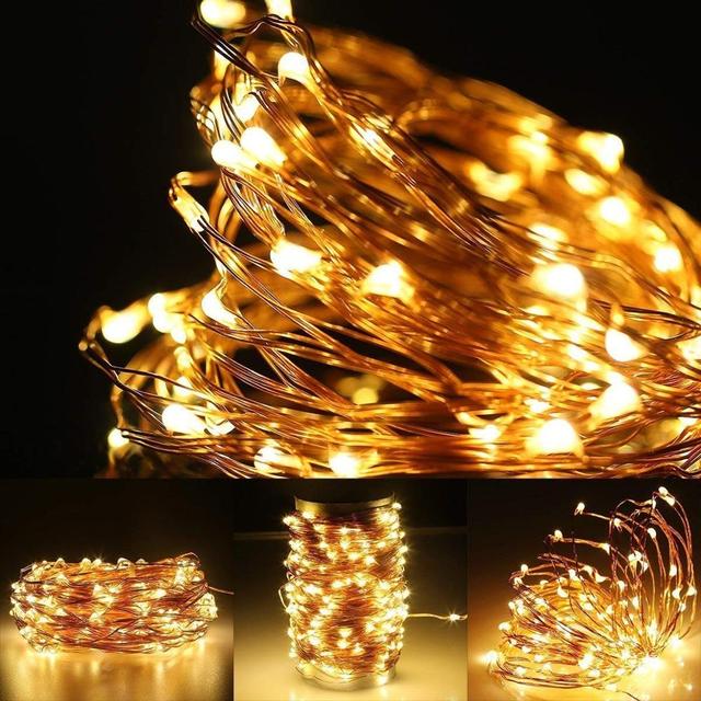 LED Fairy String Lights IP65 Waterproof Outdoor 10M/100M 2700K Soft Warm White Christmas Wedding Holiday Decoration