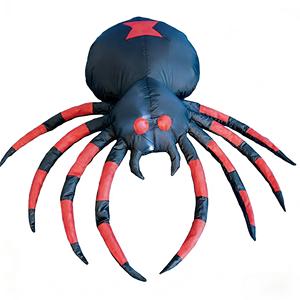 Araña Gigante Roja Inflable DST, Adorno de Jardín para Halloween, Ojos Rojos LED, Bomba de Aire Eléctrica, Multicolor, Casa Embrujada Espeluznante - Product Image 1