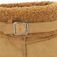 Bottes de neige à plateforme pour femmes avec logo personnalisé, semelle épaisse de 4,5 cm, bottes d'hiver à la cheville, tige en tissu extensible, fourrure antidérapante, confortables
