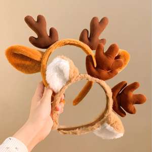 كارتون لطيف خمر أفخم قرن الوعل لكل الجنس عقال مقاس واحد يناسب الجميع غسل الوجه دبوس الشعر التقاط الصور جديد الخريف الشتاء - Product Image 1