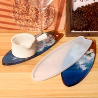 DM551 moule créatif en Silicone pour planche de surf, bricolage résine époxy plateau de service artistique horloge murale porte-clés cintre moule