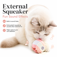 Jouet interactif automatique pour chat avec clochette, lumière LED et son, avec herbe à chat pour chatons et chats d'intérieur