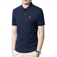 Chemise Classique de Luxe Personnalisée pour Homme - Séchage Rapide, Manches Courtes, Motif Floral Brodé, Tissu en Coton Piqué Tricoté Doux et Respirant