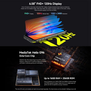 Ulefone Armor <span class=keywords><strong>22</strong></span> Teléfonos móviles 3G y 4G Smartphone 6,58 "Teléfono inteligente <span class=keywords><strong>5g</strong></span> Smartphone 64MP 6600mAh 16GB <span class=keywords><strong>128GB</strong></span> 120Hz Teléfono resistente - Product Image 4