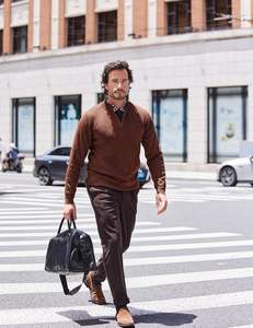 Pullover da <span class=keywords><strong>uomo</strong></span> in <span class=keywords><strong>cotone</strong></span> 100% con Zip Slim Fit <span class=keywords><strong>maglione</strong></span> Casual <span class=keywords><strong>leggero</strong></span> per l'inverno in tessuto a maglia a tinta unita - Product Image 5