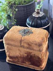 Cofanetto da <span class=keywords><strong>Viaggio</strong></span> in Velluto Morbido 50ml per Profumi e Skincare, Lussuosa Scatola in Velluto Marrone Dorato Antico per Oli Aromaterapici e Profumi - Product Image 6