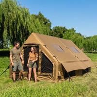 Grande tente gonflable de luxe, imperméable, durable et hermétique, en tissu Oxford PVC et nylon, pour les voyages et le camping en famille en plein air