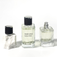 Vente en gros de flacons vaporisateurs de parfum uniques en forme de rectangle, boîte cosmétique, flacon de parfum de luxe, 30 ml, 50 ml, 100 ml