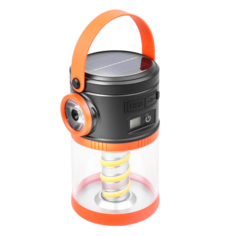 LY36 Solar Camping Light - Orange Version + USB Cable