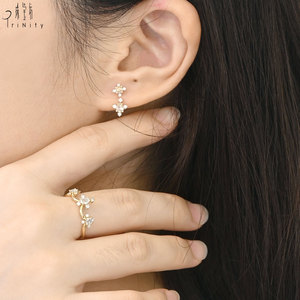 ผู้ผลิตเครื่องประดับคอลเลคชั่น New Rose Cut ส่งออกต่างหูทองคำแท้ 18K แบบห้อยประดับเพชรธรรมชาติทรง Rose Cut - Product Image 5