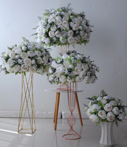 H23 Customize Silk Fake Floral Wedding <strong>Centerpieces</strong> Decoration Faux Table <strong>Centerpiece</strong> Artificial Rose <strong>Flower</strong> Ball