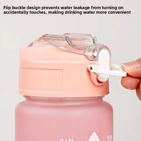 Bouteille d'eau à dégradé 3-en-1 |   Bouteille en plastique sans BPA avec marqueur de temps |   Vaisselle portable pour cadeaux, sports de plein air