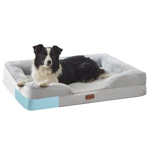 Cama de perro de espuma viscoelástica de cuero con patrón sólido, cama desmontable para mascotas, sofá para perros grandes, pequeños y medianos - Product Image 6