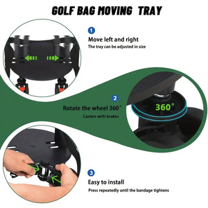 <b>Golf</b> Bag Base With Casters And Brakes For 5 9.5 Inch Bags <b>Golf</b> Accessories - Product Image 2