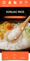 Hot Sale Instant Wet Shirataki Rice Low Carbs High Fiber Eastern Morning Konjac Pasta Rice Style