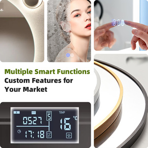Miroir de salle de bain intelligent LED OEM anti-buée mural pour projets immobiliers, hôtels, commandes en conteneurs, approvisionnement - Product Image 3