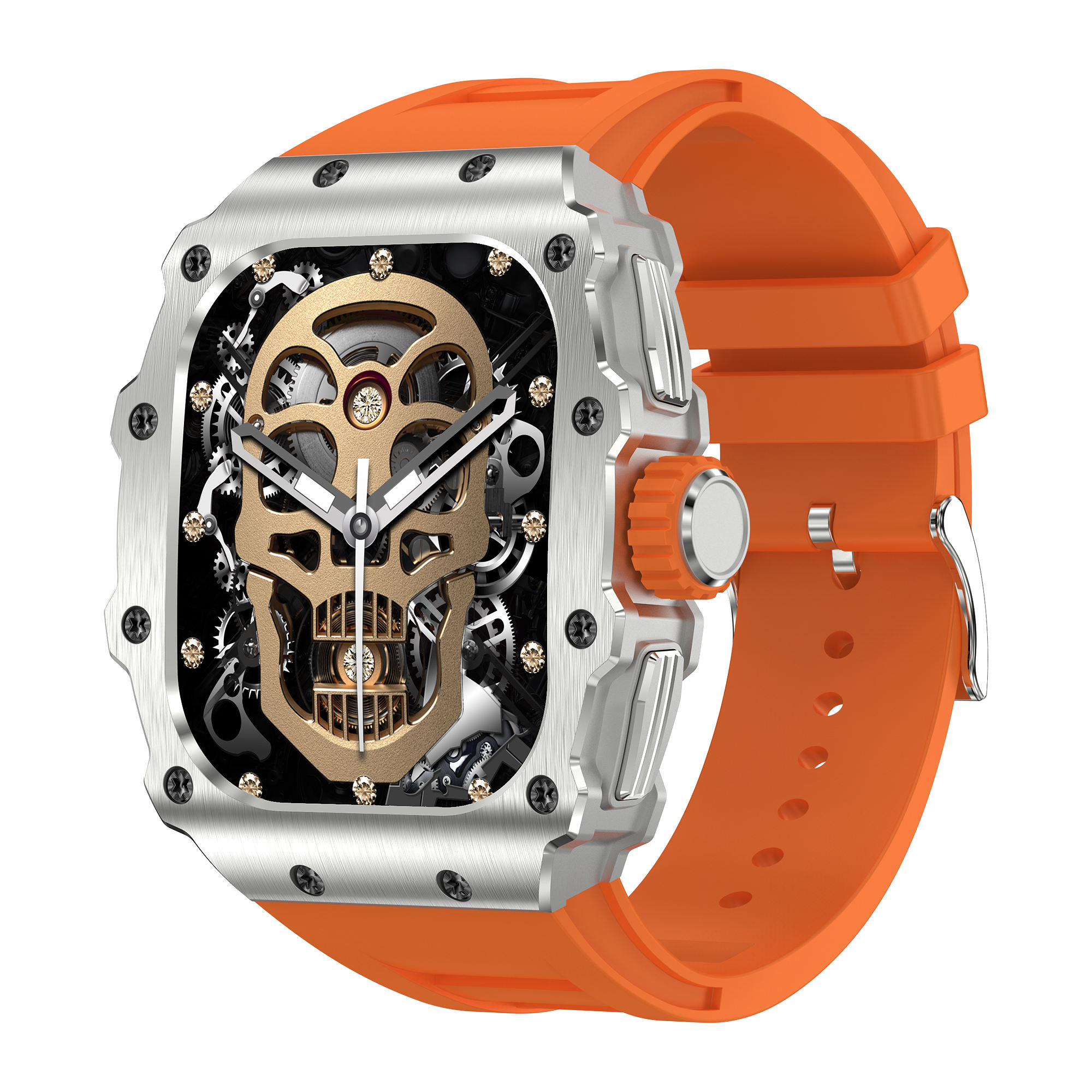 Boîtier argenté - Orange