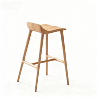 Tabouret de bar vintage en bois massif avec pédale, idéal pour bar à domicile, café, pub, hôtel et usage occasionnel
