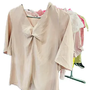 Pacote de roupas usadas de fábrica de alta qualidade fardos para mulheres, preço barato blusa de mangas compridas usada confortável de algodão