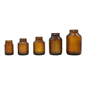 Amber Glass Tablet Jar Jay-cap Finish for pills capsules supplements