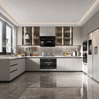 Organisateur de tiroirs encadré contemporain avec poignées pour armoire de cuisine, idéal pour les projets de villas haut de gamme et les projets immobiliers.