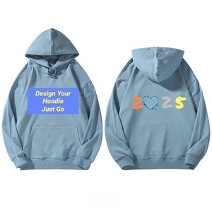 Sweat à capuche en coton de haute qualité, sur mesure, anti-froissement, imprimé en relief, 350 g/m², uni, teint, écologique, pour homme - Product Image 3