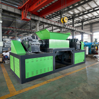 Système de recyclage de pneus industriels robustes, grand broyeur à double arbre pour ligne de production de pneus usagés
