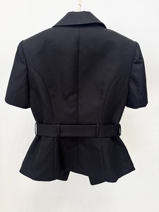 OUDINA Nuova Collezione Estiva Giacca Casual Monocolore con Maniche e Cintura Blazer per Donne - Product Image 5