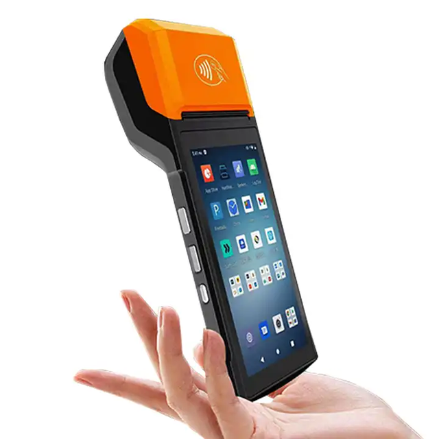 Android 11 4+64G, NFC 58mm Built-in Thermal Printer Handheld NFC POS Terminal