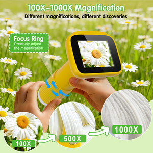 ELectron Microscope Manufacturers 2inch IPS Screen 1000x Video Pocket Microscope Handheld With Microscope Slides - Product Image 4