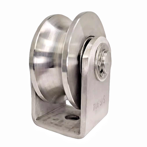 <span class=keywords><strong>Heavy</strong></span> <span class=keywords><strong>Duty</strong></span> 2 Polegada de Aço Inoxidável Em Forma de H Rígida Porta Deslizante Rodízio Pneumático U Groove Roda com Montagem De Placa Fixa - Product Image 3