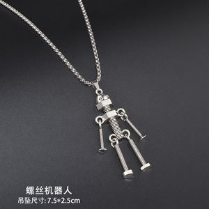 Colar Masculino de Hip Hop Estilo Europeu Americano, Joia de Aço Inoxidável, Pingente de Corrente para Suéter Feminino com Personalidade - Product Image 6