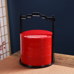 Boîte alimentaire multi-couches Miyajima avec compartiments, poignée ronde portable pour collations et desserts - Product Image 4