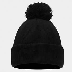 Bonnet tricoté personnalisé avec pompon, motif crâne, chaud pour l'hiver, ski, en acrylique jacquard, broderie 3D, logo personnalisé, vente en gros - Product Image 1