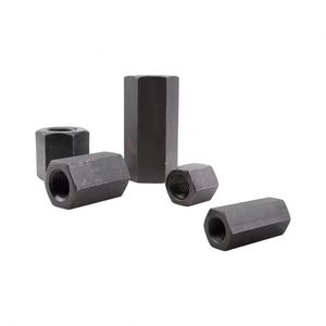 Écrou de raccord hexagonal métrique en acier au carbone de grade 8 M16 DIN6334 GB55 GB56, oxyde noir, entièrement fileté, connecteur d'extension de tige filetée - Product Image 1