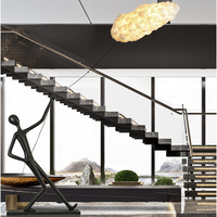 Lampe créative en résine en forme de nuage, sculpture humanoïde, grande lampe sur pied à lumière chaude, commande par bouton, ornement pour halls d'accueil et salles de vente