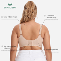 Soutien-gorge sans fil jacquard floral SHANGBINI, couvrance totale, grande taille, bralette sans couture, usine OEM ODM à marque privée