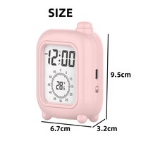 AIKS AK-2A28 Jam Alarm Timer Visual Mini Bentuk Koper Desain Minimalis Modern Jam Digital LCD Senyap dengan Tampilan Suhu